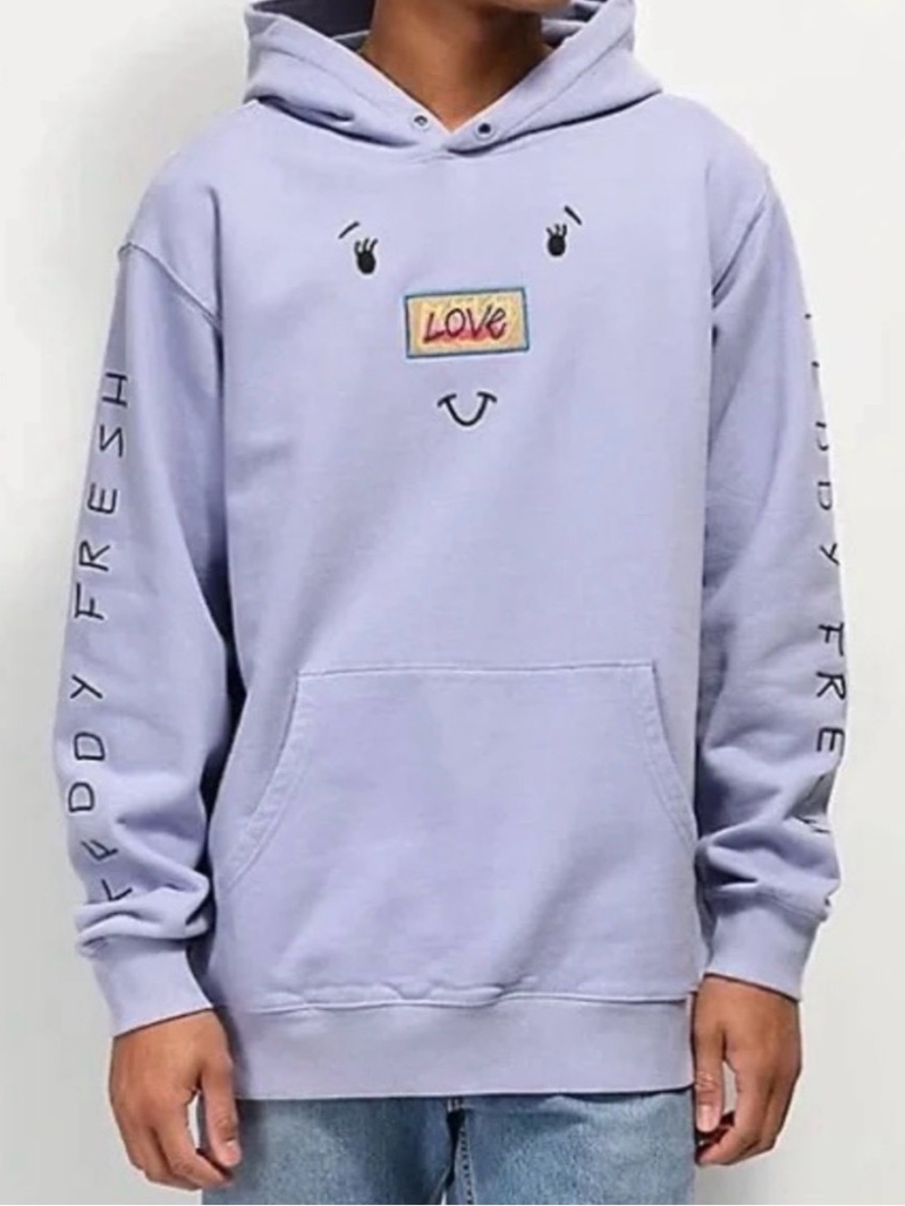 Teddy Fresh Lavender Love Face Crewneck Hoodie